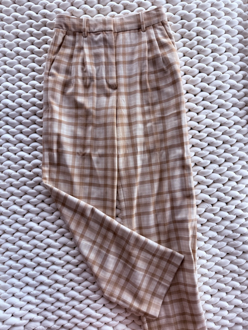 Wilfred Neutral Beige and Cream Lined Pants